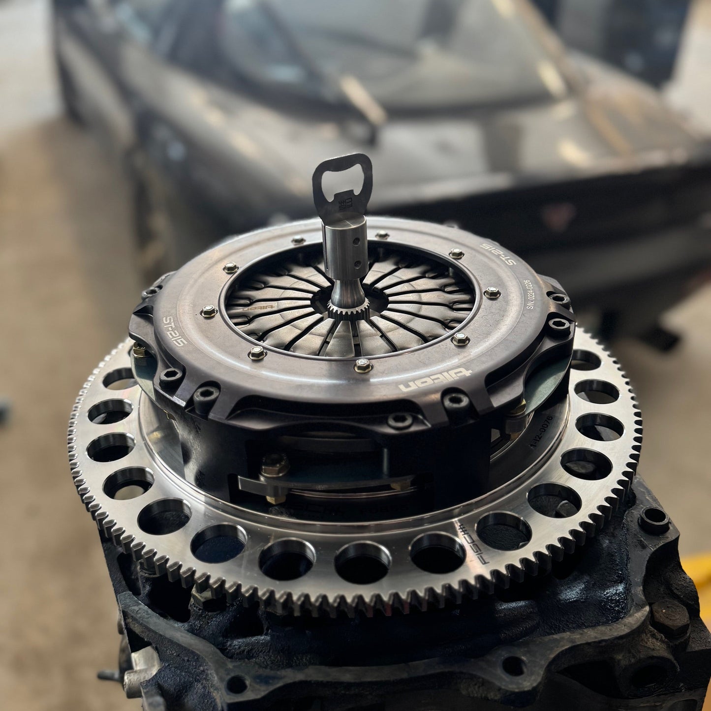 Rotary clutch upgrade kit with Tilton ST-215 Twin Disc